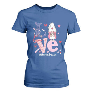 Valentine's Day T Shirt For Women LOVE Nurse Squad Cute Gnome TS09 Royal Blue Print Your Wear