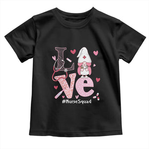 Valentine's Day Toddler T Shirt LOVE Nurse Squad Cute Gnome TS09 Black Print Your Wear