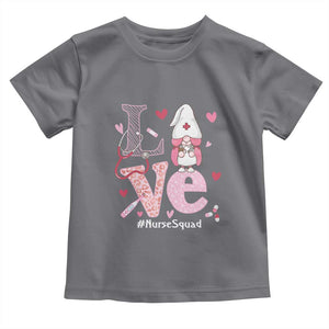 Valentine's Day Toddler T Shirt LOVE Nurse Squad Cute Gnome TS09 Charcoal Print Your Wear