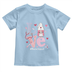 Valentine's Day Toddler T Shirt LOVE Nurse Squad Cute Gnome TS09 Light Blue Print Your Wear