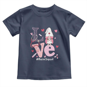 Valentine's Day Toddler T Shirt LOVE Nurse Squad Cute Gnome TS09 Navy Print Your Wear