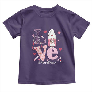 Valentine's Day Toddler T Shirt LOVE Nurse Squad Cute Gnome TS09 Purple Print Your Wear