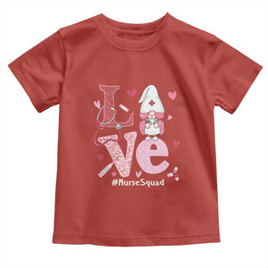 Valentine's Day Toddler T Shirt LOVE Nurse Squad Cute Gnome TS09 Red Print Your Wear