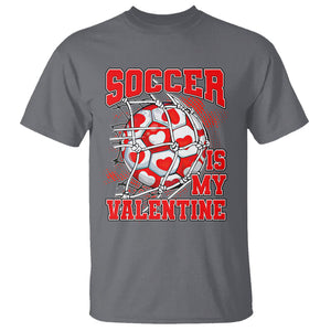 Valentine's Day T Shirt Soccer Is My Valentine Funny Sport TS09 Charcoal Printyourwear