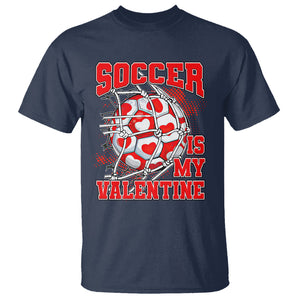 Valentine's Day T Shirt Soccer Is My Valentine Funny Sport TS09 Navy Printyourwear