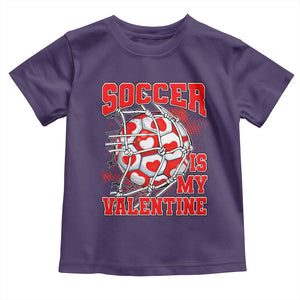 Valentine's Day Toddler T Shirt Soccer Is My Valentine Funny Sport TS09 Purple Print Your Wear