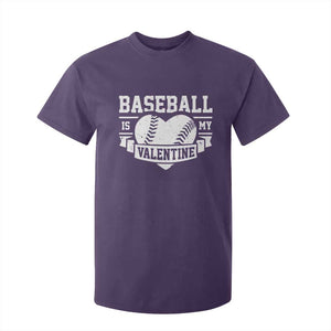 Valentine's Day T Shirt For Kid Baseball Is My Valentine Funny Sport TS09 Purple Print Your Wear