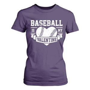 Valentine's Day T Shirt For Women Baseball Is My Valentine Funny Sport TS09 Purple Print Your Wear