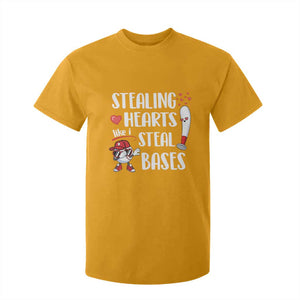 Valentine's Day T Shirt For Kid Stealing Hearts Like I Steal Bases Funny Baseball TS09 Gold Print Your Wear