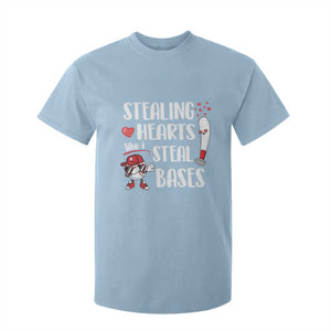 Valentine's Day T Shirt For Kid Stealing Hearts Like I Steal Bases Funny Baseball TS09 Light Blue Print Your Wear