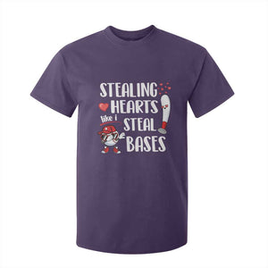 Valentine's Day T Shirt For Kid Stealing Hearts Like I Steal Bases Funny Baseball TS09 Purple Print Your Wear