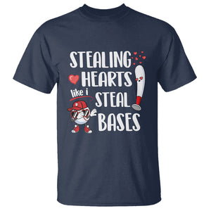 Valentine's Day T Shirt Stealing Hearts Like I Steal Bases Funny Baseball TS09 Navy Printyourwear