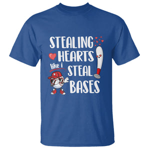 Valentine's Day T Shirt Stealing Hearts Like I Steal Bases Funny Baseball TS09 Royal Blue Printyourwear