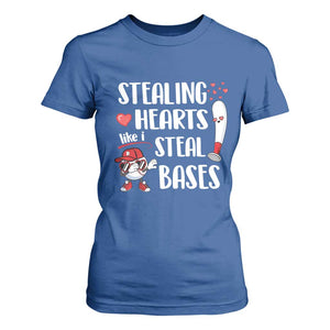 Valentine's Day T Shirt For Women Stealing Hearts Like I Steal Bases Funny Baseball TS09 Royal Blue Print Your Wear