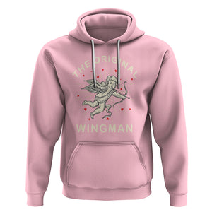 Valentine's Day Hoodie The Original Wingman Vintage Cupid Aesthestic TS09 Light Pink Printyourwear