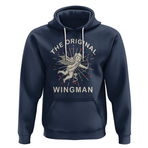 Valentine's Day Hoodie The Original Wingman Vintage Cupid Aesthestic TS09 Navy Printyourwear