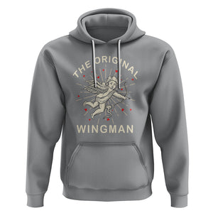 Valentine's Day Hoodie The Original Wingman Vintage Cupid Aesthestic TS09 Sport Gray Printyourwear