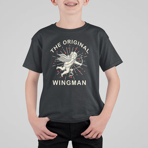 Valentine's Day T Shirt For Kid The Original Wingman Vintage Cupid Aesthestic TS09 Black Printyourwear