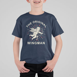 Valentine's Day T Shirt For Kid The Original Wingman Vintage Cupid Aesthestic TS09 Navy Printyourwear