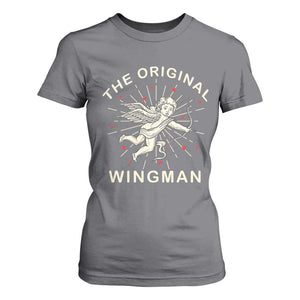 Valentine's Day T Shirt For Women The Original Wingman Vintage Cupid Aesthestic TS09 Charcoal Print Your Wear