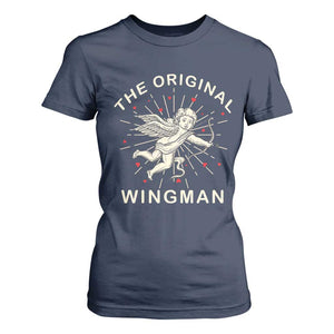 Valentine's Day T Shirt For Women The Original Wingman Vintage Cupid Aesthestic TS09 Navy Print Your Wear