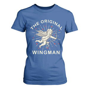 Valentine's Day T Shirt For Women The Original Wingman Vintage Cupid Aesthestic TS09 Royal Blue Print Your Wear