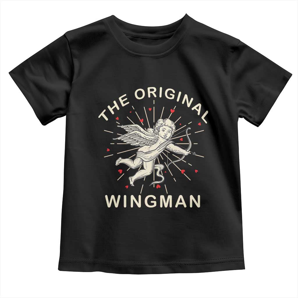 Valentine's Day Toddler T Shirt The Original Wingman Vintage Cupid Aesthestic TS09 Black Print Your Wear