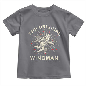 Valentine's Day Toddler T Shirt The Original Wingman Vintage Cupid Aesthestic TS09 Charcoal Print Your Wear