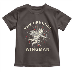 Valentine's Day Toddler T Shirt The Original Wingman Vintage Cupid Aesthestic TS09 Dark Chocolate Print Your Wear