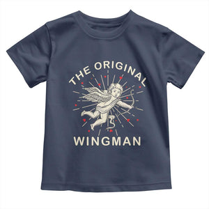 Valentine's Day Toddler T Shirt The Original Wingman Vintage Cupid Aesthestic TS09 Navy Print Your Wear