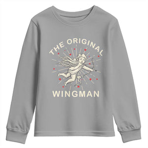 Valentine's Day Youth Sweatshirt The Original Wingman Vintage Cupid Aesthestic TS09 Sport Gray Print Your Wear