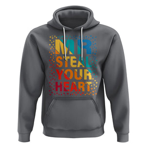 Valentine's Day Hoodie Mr Steal Your Heart Funny Rainbow Heart TS09 Charcoal Printyourwear