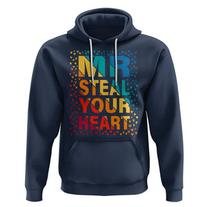 Valentine's Day Hoodie Mr Steal Your Heart Funny Rainbow Heart TS09 Navy Printyourwear