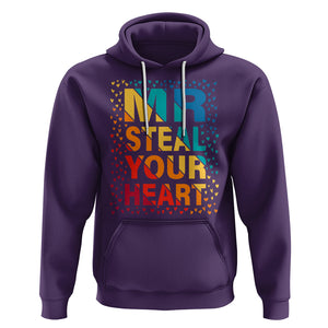 Valentine's Day Hoodie Mr Steal Your Heart Funny Rainbow Heart TS09 Purple Printyourwear