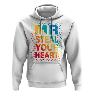 Valentine's Day Hoodie Mr Steal Your Heart Funny Rainbow Heart TS09 White Printyourwear