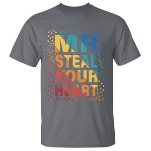 Valentine's Day T Shirt Mr Steal Your Heart Funny Rainbow Heart TS09 Charcoal Printyourwear