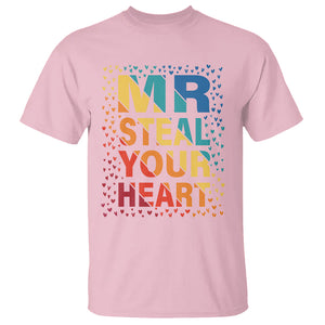 Valentine's Day T Shirt Mr Steal Your Heart Funny Rainbow Heart TS09 Light Pink Printyourwear