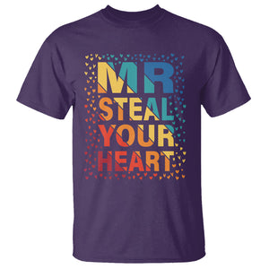 Valentine's Day T Shirt Mr Steal Your Heart Funny Rainbow Heart TS09 Purple Printyourwear