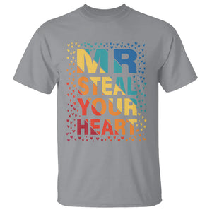 Valentine's Day T Shirt Mr Steal Your Heart Funny Rainbow Heart TS09 Sport Gray Printyourwear