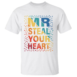 Valentine's Day T Shirt Mr Steal Your Heart Funny Rainbow Heart TS09 White Printyourwear