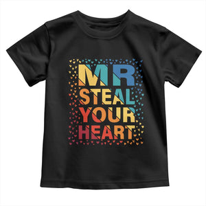 Valentine's Day Toddler T Shirt Mr Steal Your Heart Funny Rainbow Heart TS09 Black Print Your Wear