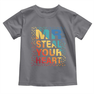 Valentine's Day Toddler T Shirt Mr Steal Your Heart Funny Rainbow Heart TS09 Charcoal Print Your Wear