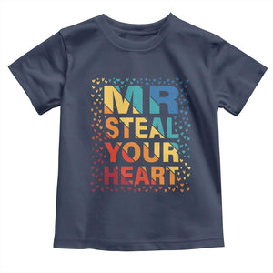 Valentine's Day Toddler T Shirt Mr Steal Your Heart Funny Rainbow Heart TS09 Navy Print Your Wear