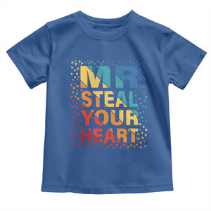 Valentine's Day Toddler T Shirt Mr Steal Your Heart Funny Rainbow Heart TS09 Royal Blue Print Your Wear