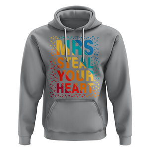 Valentine's Day Hoodie Mrs Steal Your Heart Funny Rainbow Heart TS09 Sport Gray Printyourwear