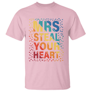 Valentine's Day T Shirt Mrs Steal Your Heart Funny Rainbow Heart TS09 Light Pink Printyourwear