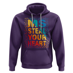 Valentine's Day Hoodie Ms Steal Your Heart Funny Rainbow Heart TS09 Purple Printyourwear