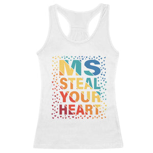 Valentine's Day Racerback Tank Top Ms Steal Your Heart Funny Rainbow Heart TS09 White Print Your Wear