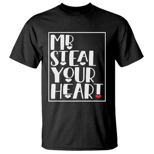 Valentine's Day T Shirt Mr Steal Your Heart Funny Heart TS09 Black Printyourwear