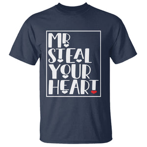 Valentine's Day T Shirt Mr Steal Your Heart Funny Heart TS09 Navy Printyourwear